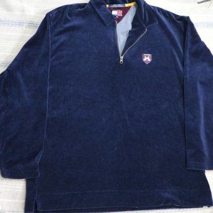 TOMMY HILFIGER Dark Blue Velour Pullover VTG